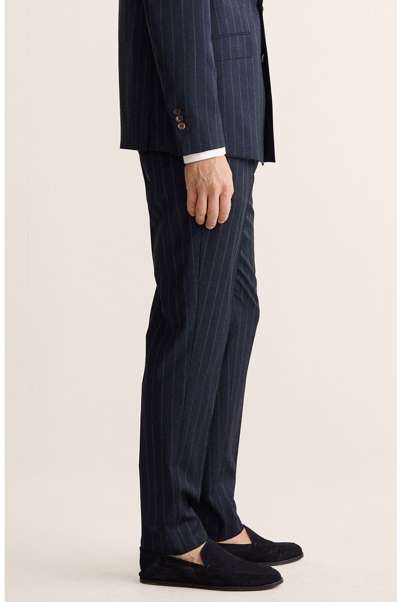 Venice Chalk Stripe Slim Fit Virgin Wool Pants, Alternate, color, NAVY
