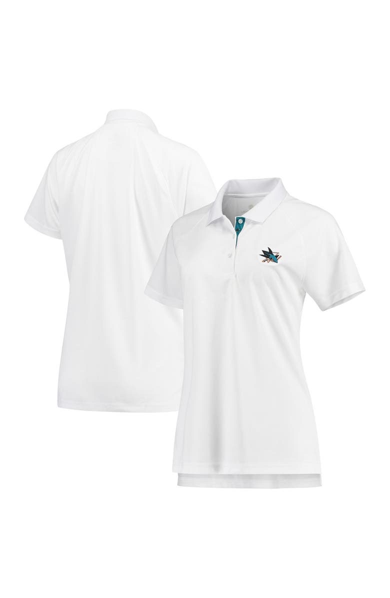 LEVELWEAR Women's Levelwear White San Jose Sharks Balance Raglan Polo, Main, color, 