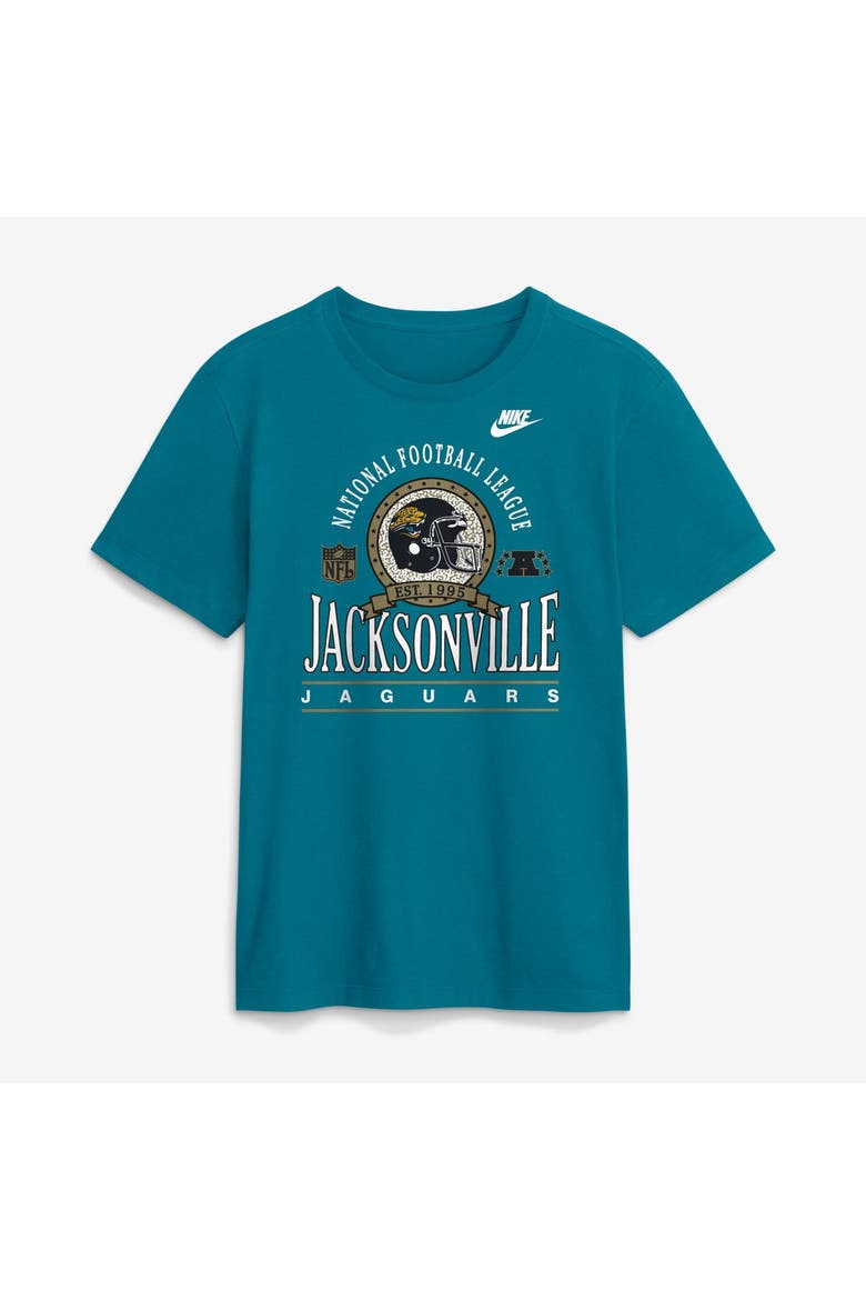 Men's Nike Teal Jacksonville Jaguars Rewind Team Spirit Essential Cotton T-Shirt, Main, color, Teal