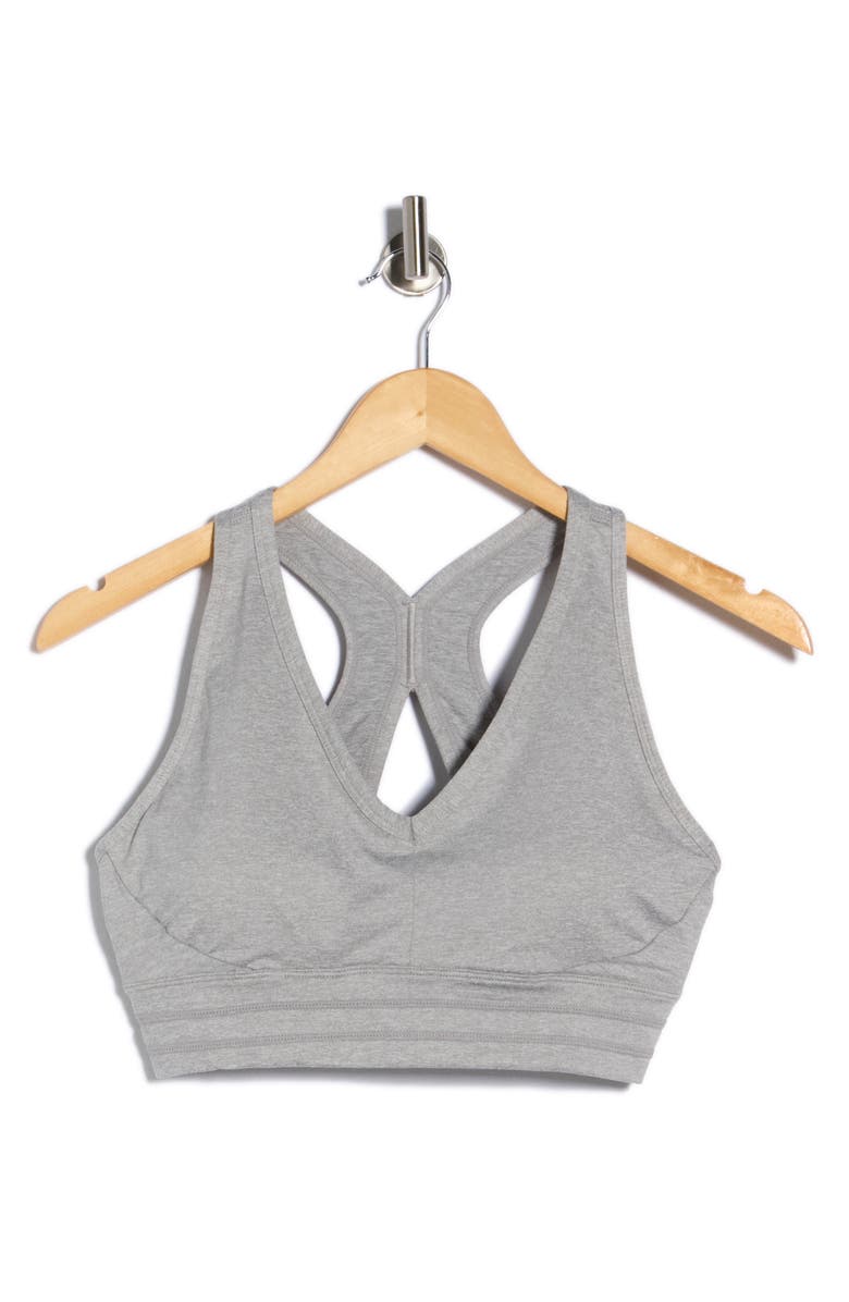 Sweaty Betty Gaia Racerback Sports Bra, Alternate, color, Light Grey Marl
