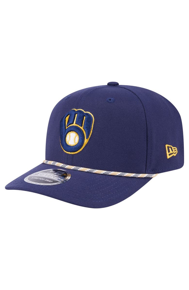New Era Men's New Era Navy Milwaukee Brewers Multi-Rope 9SEVENTY Stretch-Snap Hat, Main, color, 