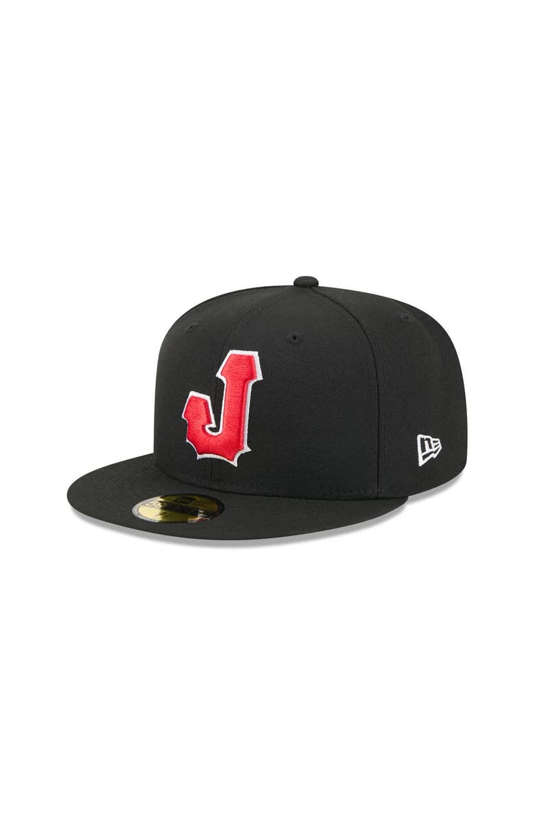 New Era Men's New Era  Black Jacksonville Jumbo Shrimp Theme Nights 59FIFTY Fitted Hat, Alternate, color, 