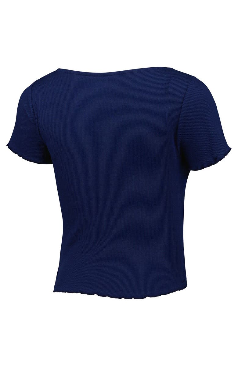 BOXERCRAFT Women's Navy Auburn Tigers Baby Rib Lettuce-Edge Trim T-Shirt, Alternate, color, 