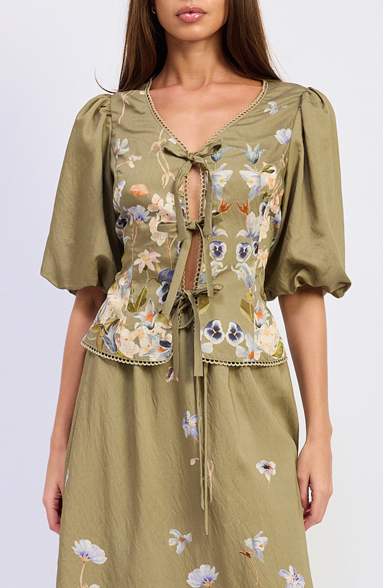 selected OLIVE BLUE FLORAL