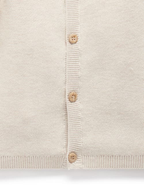Purebaby Textured Knit Cardigan In Brown