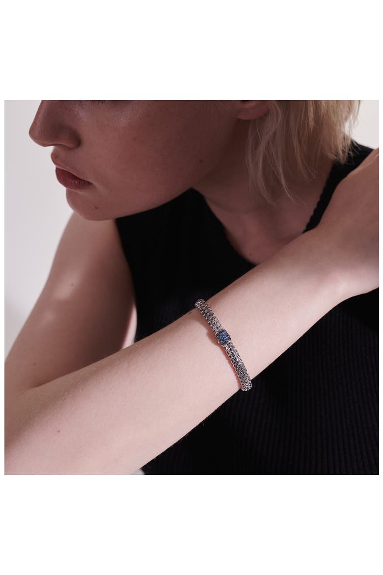 Icon Bracelet, Sterling Silver, Pavé, 5mm, Alternate, color, SILVER