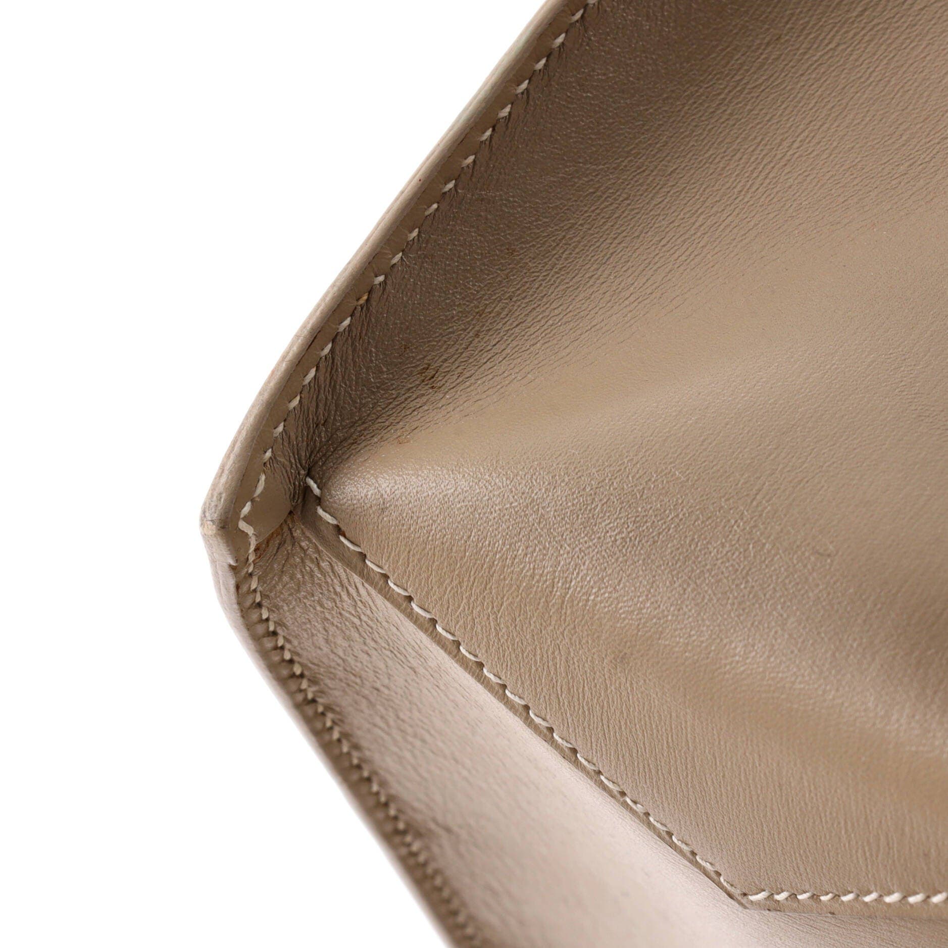 Pre-Owned Hermes Lucy Tote Leather MM, Alternate, color, Blanc Casse