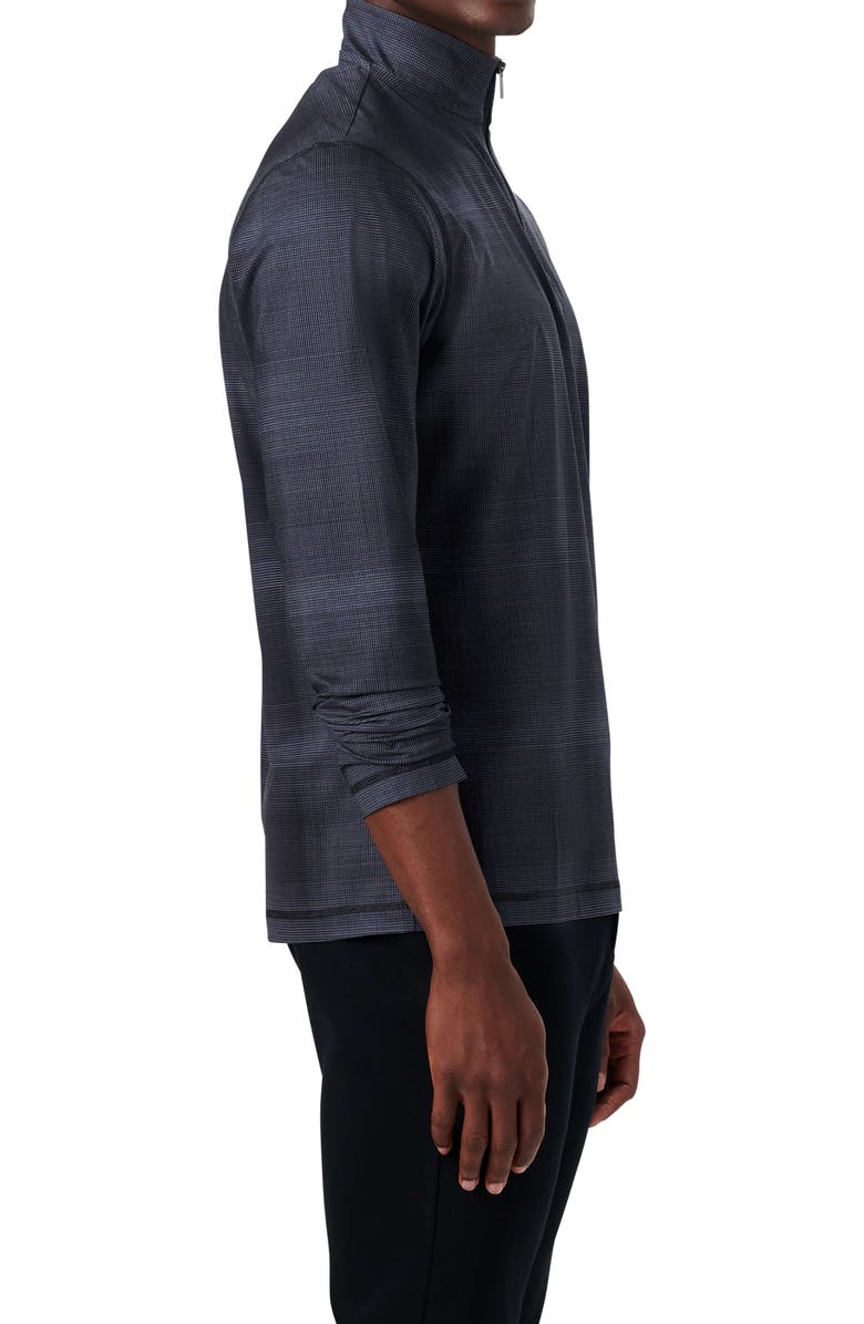 Bugatchi OoohCotton<sup>®</sup> Plaid Quarter Zip Pullover, Alternate, color, 