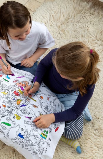 Color Your Own Pillowcase World Map