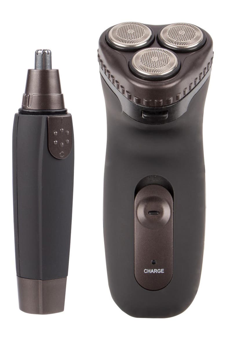 3 Head Rotary Shaver & Ear/Nose Trimmer, Main, color, NONE