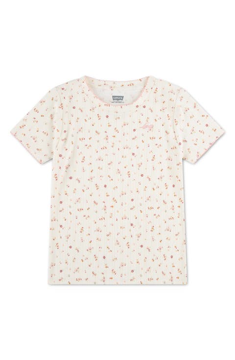 Kids' Floral Rib Knit Top