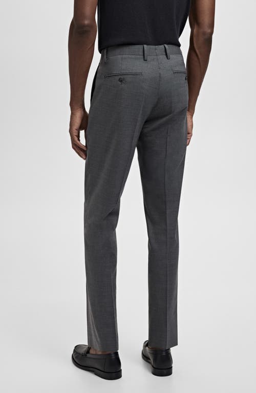 Mango Turin Virgin Slim Fit Wool Pants In Gray