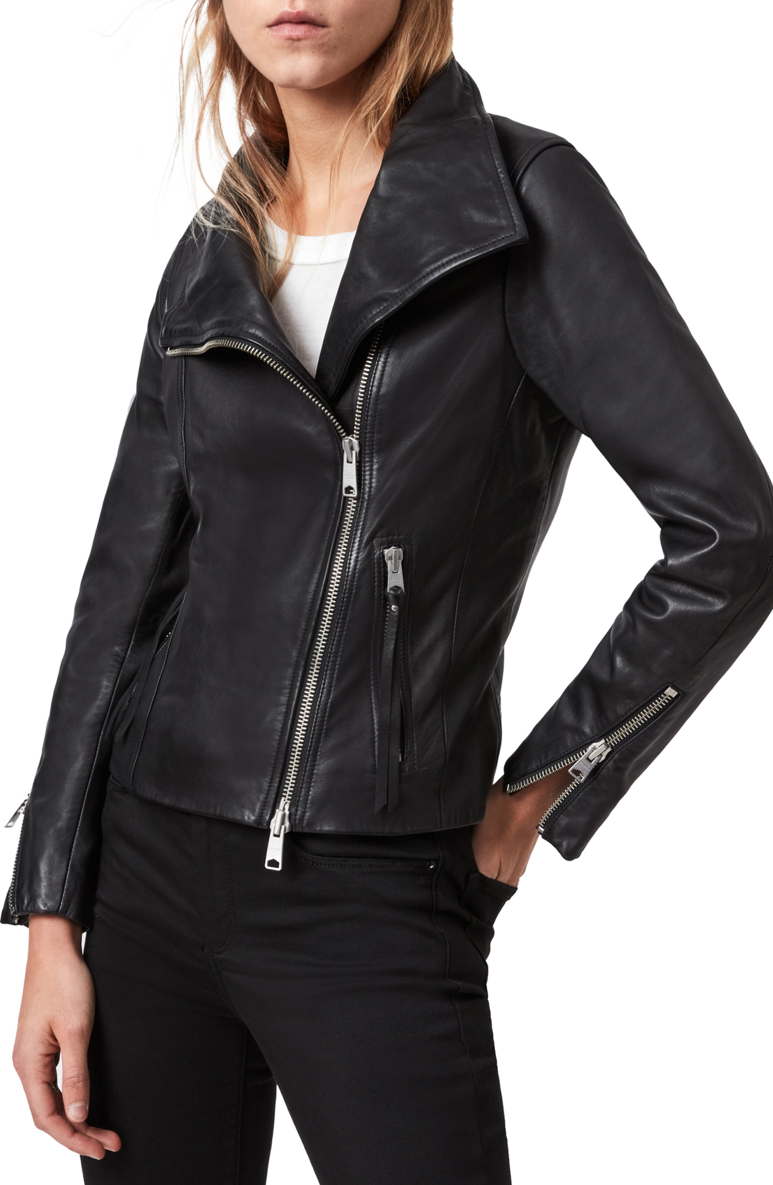 AllSaints Ellis Leather Biker Jacket
