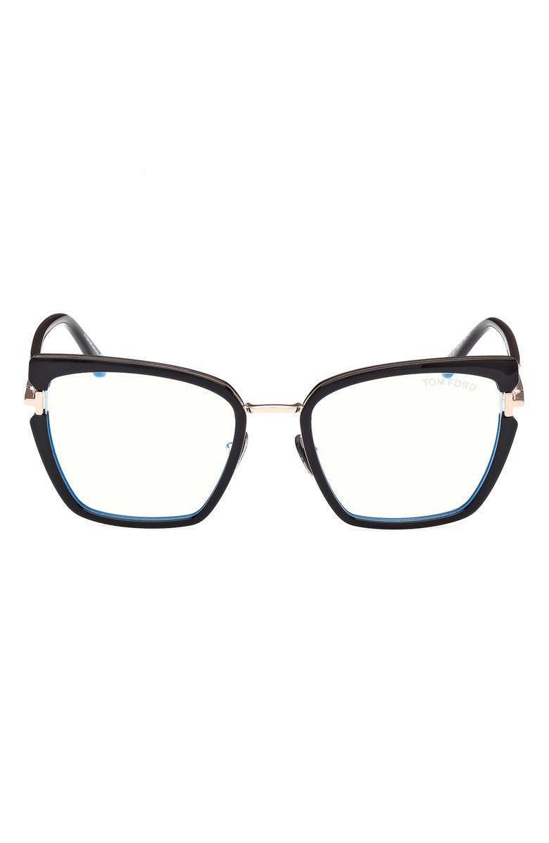 TOM FORD 54mm Butterfly Blue Light Blocking Optical Glasses, Main, color,