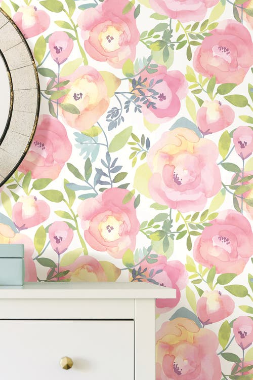 Wallpops Peachy Keen Pink Peel & Stick Wallpaper In Pink