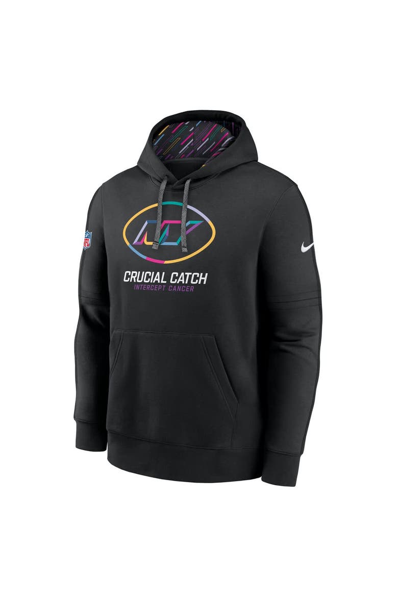 Men's Nike Black New York Jets 2024 NFL Crucial Catch Club Pullover Hoodie, Alternate, color, Black