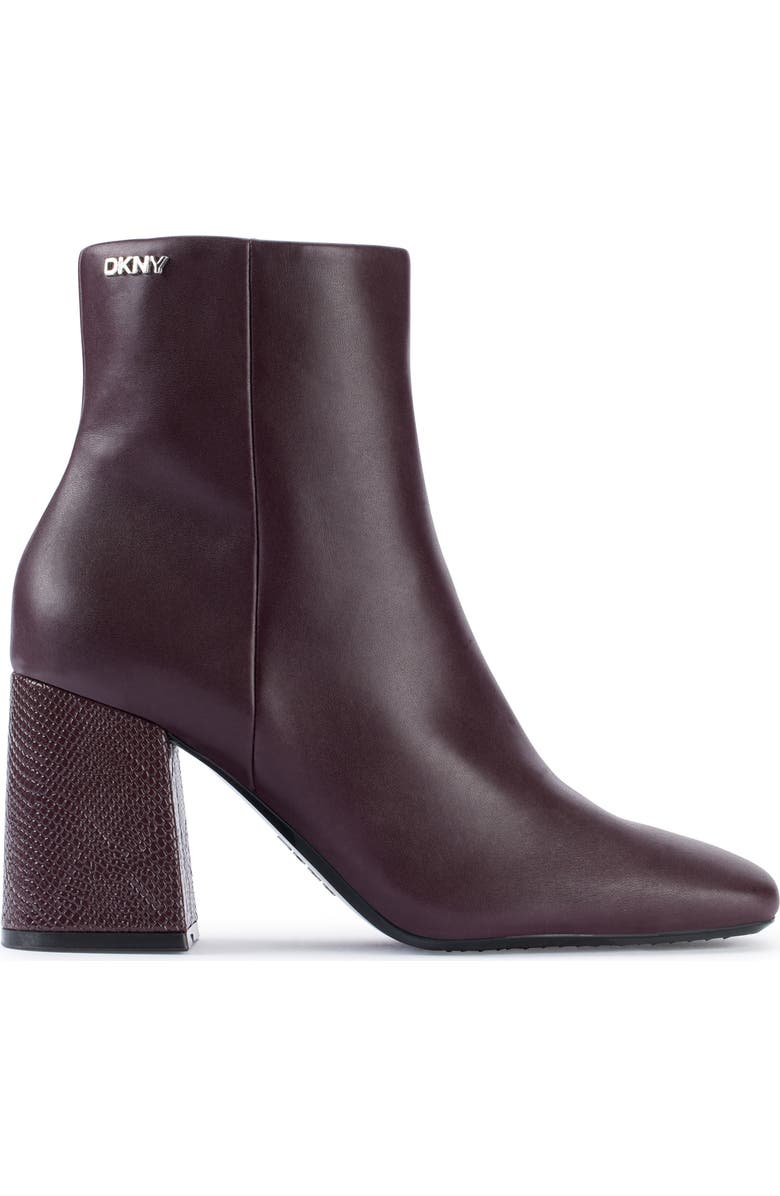 DKNY Steph Square Toe Bootie, Alternate, color, Dark Cherry