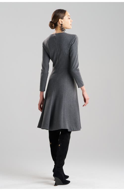 Natori Fluted Double Jersey Dress In Grey