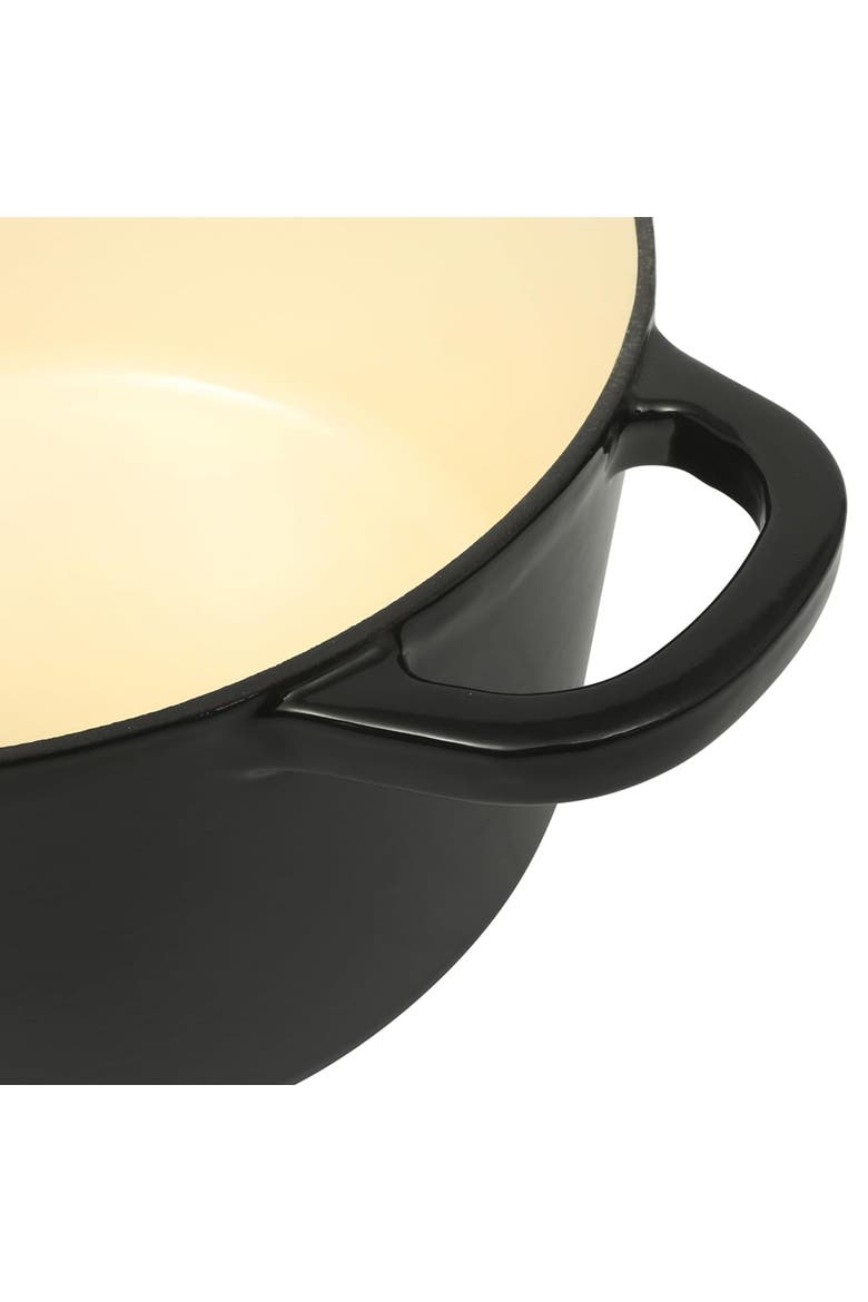 7 Quart Round Enameled Cast Iron Dutch Oven, Alternate, color, Black