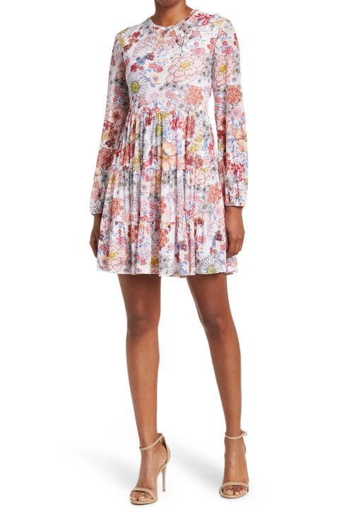 Catherine Long Sleeve Mesh Babydoll Dress