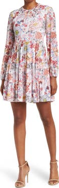 Love By Design Catherine Long Sleeve Mesh Babydoll Dress