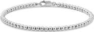 DEVATA Beaded Ball Bracelet in Rhodium Plated Sterling Silver