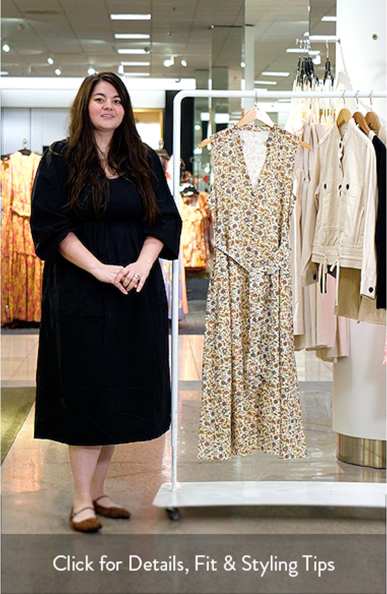 Cheyenne Floral Organic Cotton Midi Shirtdress, sales video thumbnail