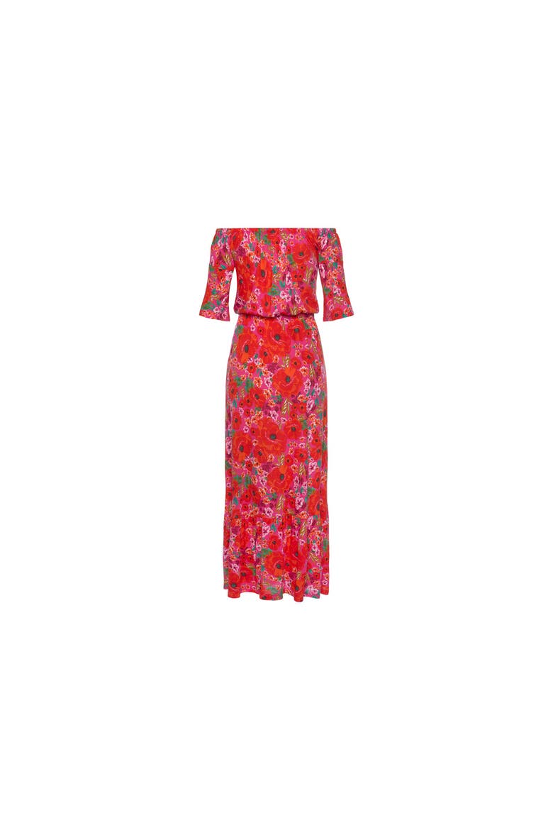 Off Shoulder Printed Maxi Dress, Alternate, color, Multi