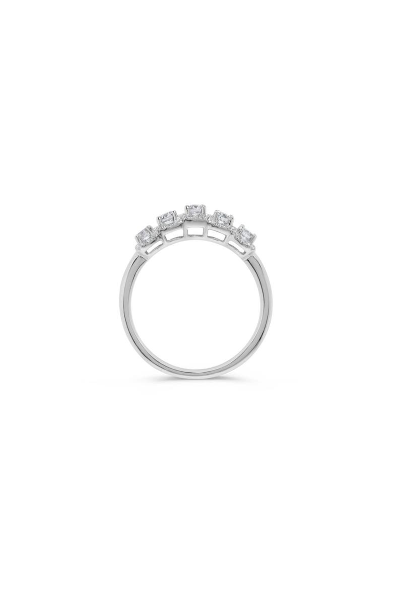 Five Diamond Round Halo Ring in 14K White Gold, Alternate, color, 14K White Gold