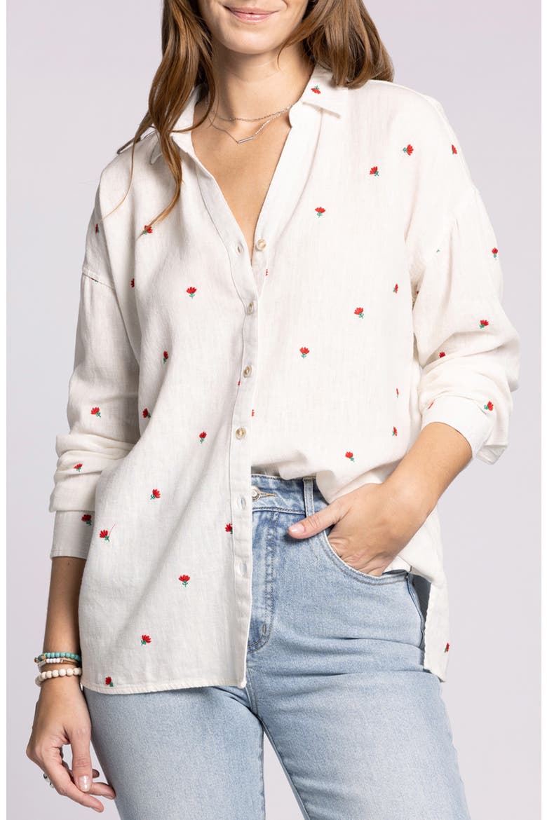 Vena Oversize Button-Up Shirt, Main, color, IVORY FLORAL