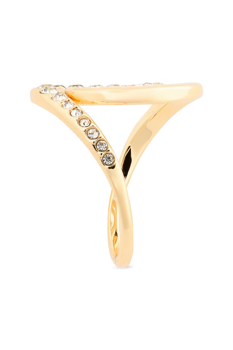 Cubic Zirconia Spiral Ring, Alternate, color, CLEAR- GOLD