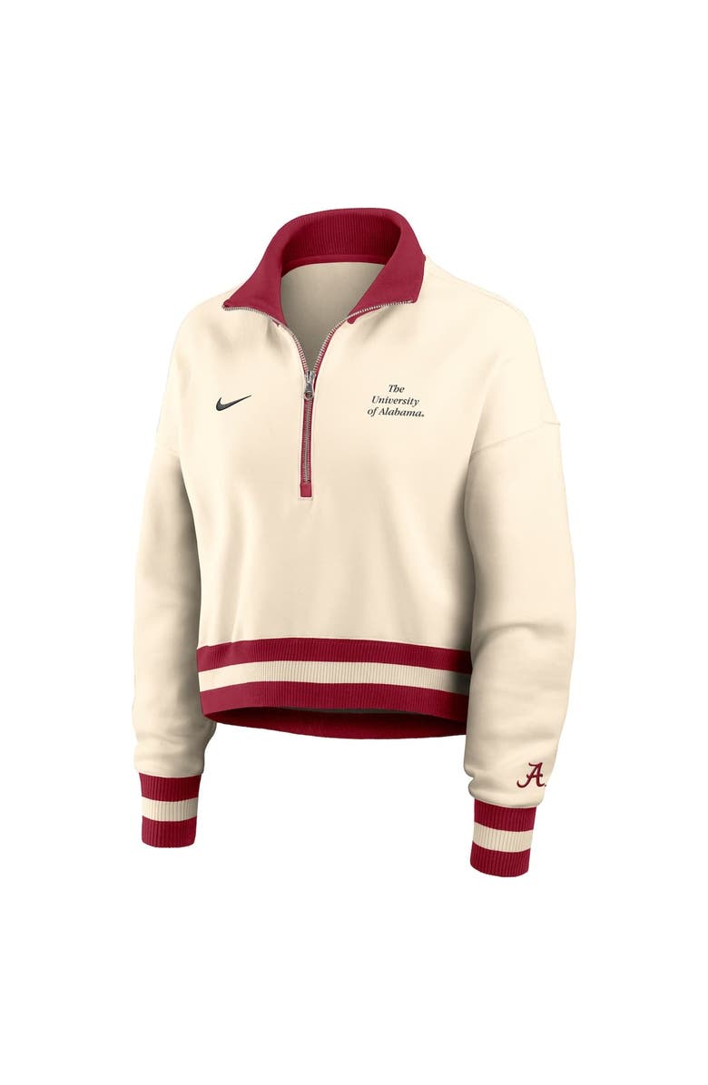 Nike Women's Nike Tan Alabama Crimson Tide Legacy Half-Zip Sweatshirt, Alternate, color, Cream