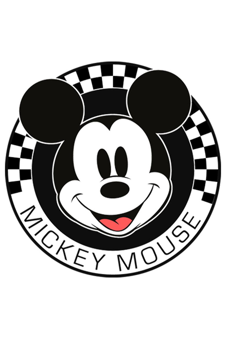 Men's Mickey & Friends Checkered Mickey Mouse Portrait Graphic Tee, Alternate, color, White