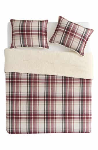 VCNY HOME Plaid Flannel & Faux Shearling 3-Piece Comforter & Shams Set