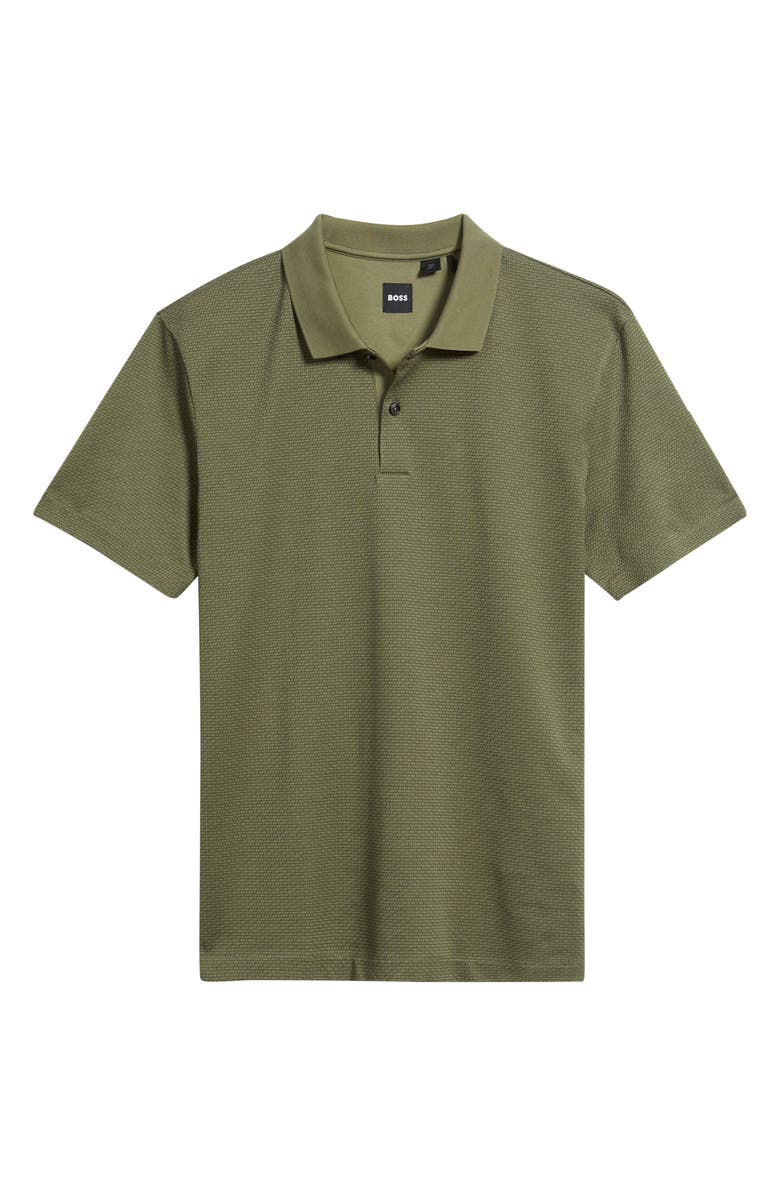BOSS Parlay Geo Pattern Cotton Polo, Alternate, color, Medium Green