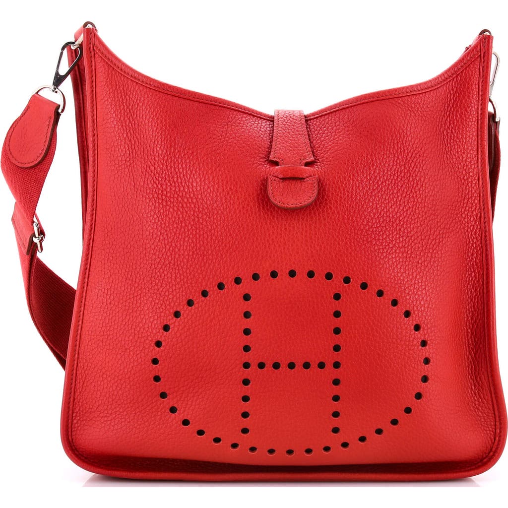 Pre-owned Hermes Hermes Evelyne Bag Gen Iii Clemence Gm In Red
