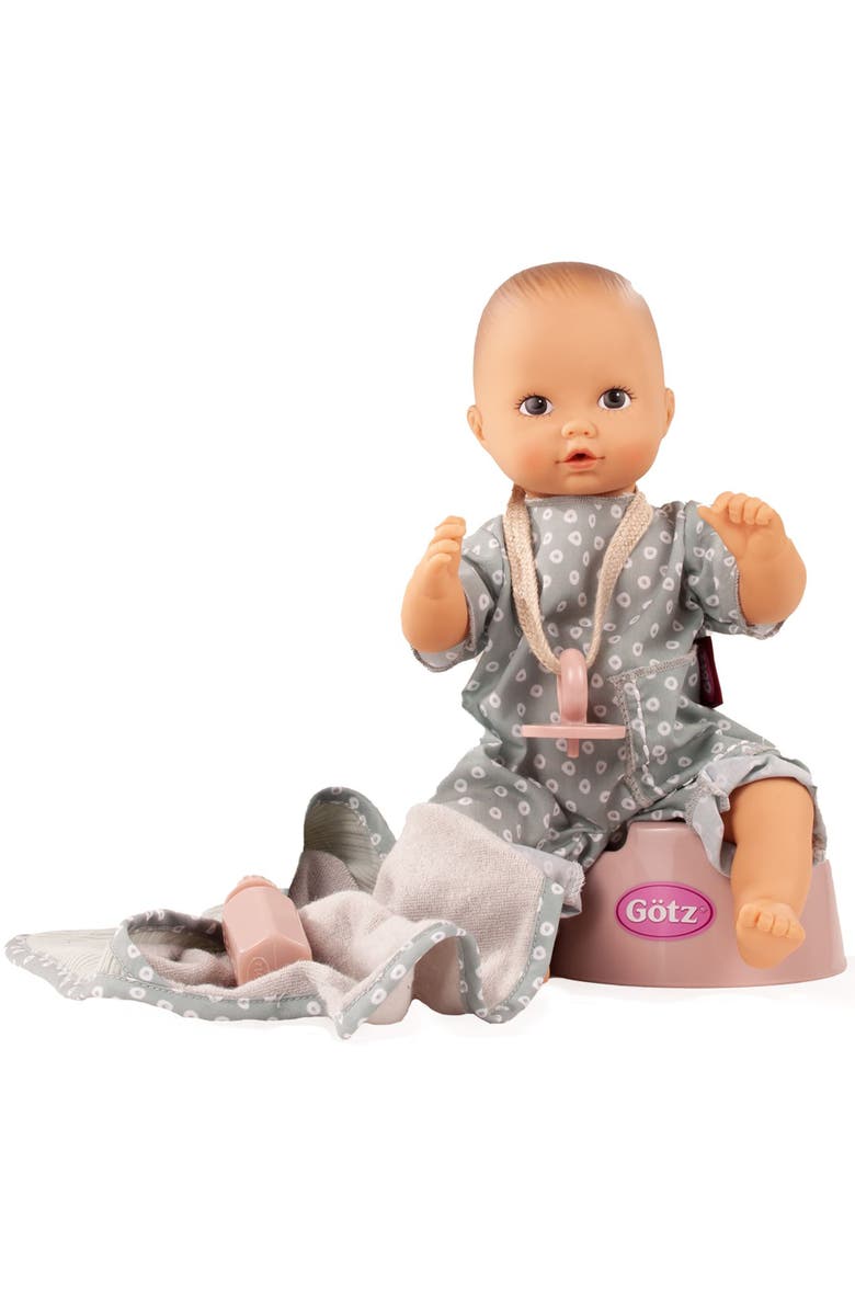 Gotz Aquini 13" Avacado Girl Drink & Wet Bath Baby Doll, Main, color, Multicolored