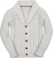 Hope & Henry Kids' Organic Shawl Collar Cable Sweater Cardigan