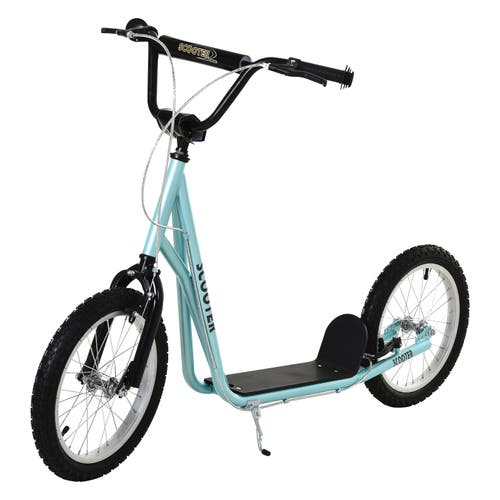 Aosom Youth Kick Scooter with Adjustable Handlebar, Dual Brakes, Inflatable Wheels in Blue  product