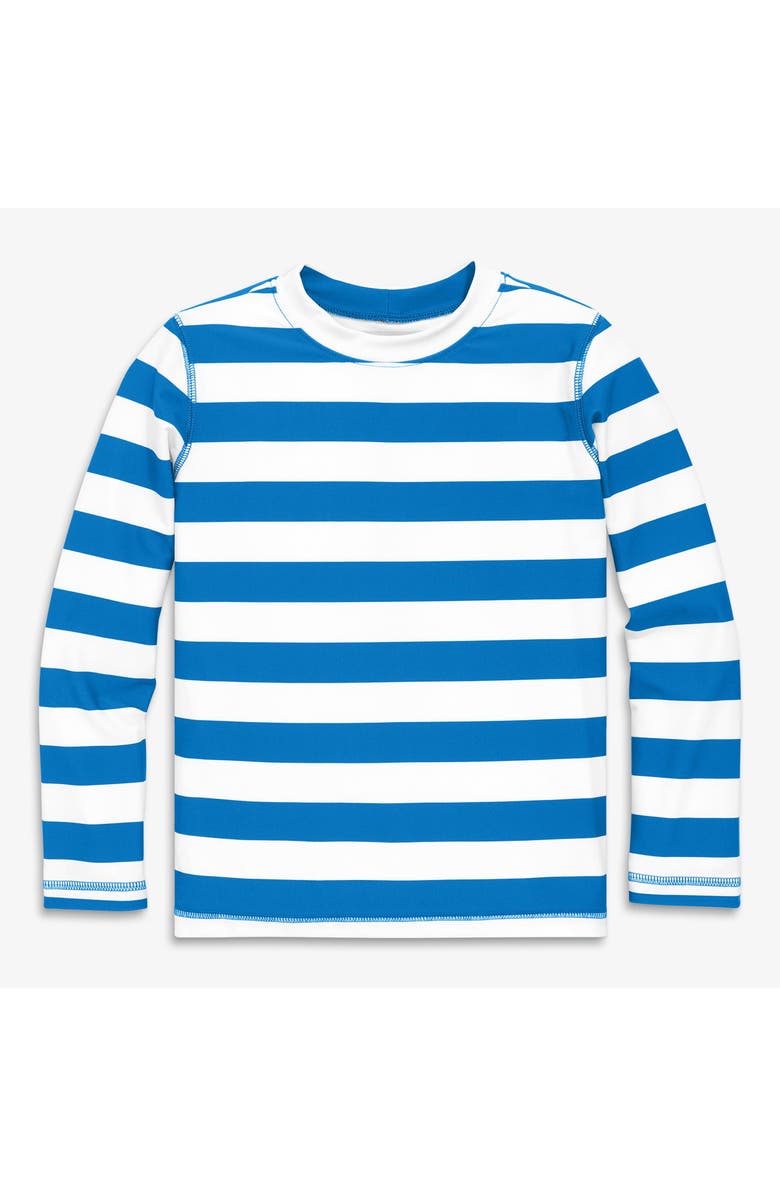 Primary Kids Long Sleeve Rash Guard, Main, color, Blueberry White Stripe