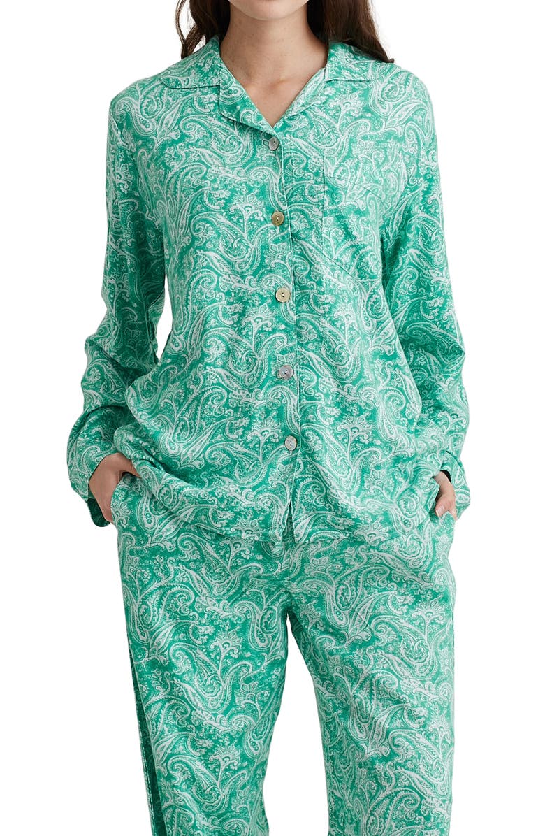 Papinelle Sophia Paisley Print Brushed Jersey Pajamas, Alternate, color, 