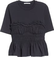 Cecilie Bahnsen Vilde Shirred Peplum T-Shirt