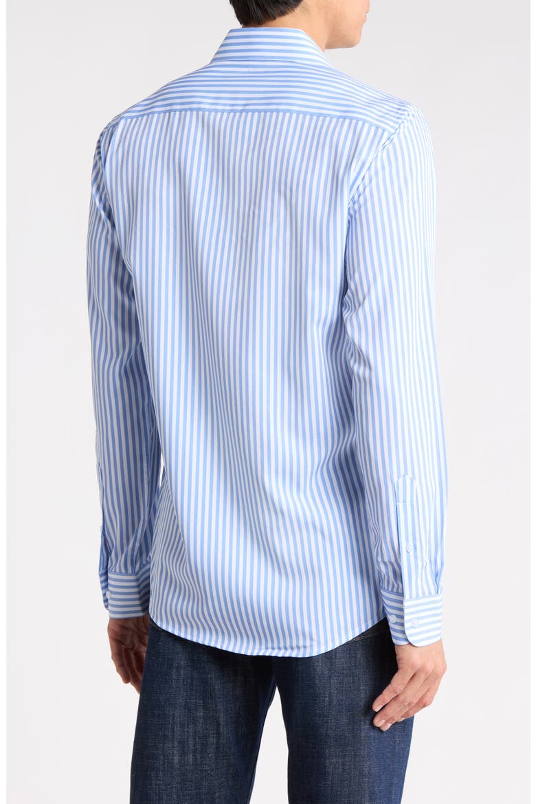 Slim Fit Stretch Dress Shirt, Alternate, color, WHITE/ BLUE STRIPE