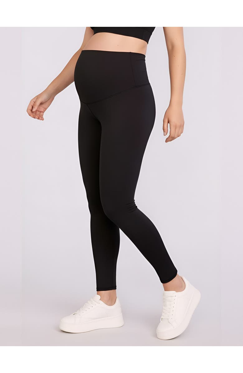 MOTHERHOOD MATERNITY Active Over the Belly Maternity Leggings, Alternate, color, Black