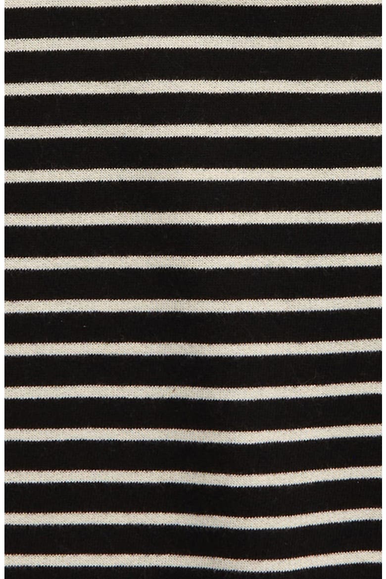 Kids' Balloon Sleeve French Terry Hoodie, Alternate, color, BLACK- IVORY STRIPE