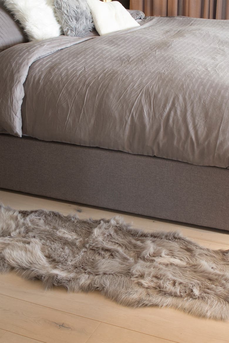 Gordon Faux Fur Throw - 2ft x 3ft - Grey, Alternate, color, GRAY