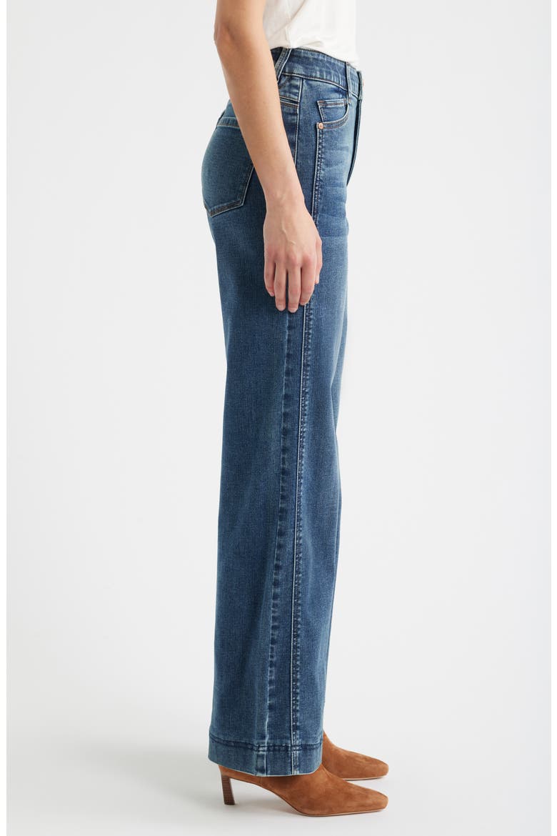 Skyrise Double Side Seam Wide Leg Jeans, Alternate, color, MID BLUE