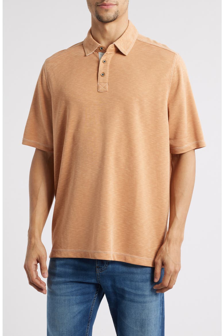 Vintage Slub Polo, Main, color, GINGER