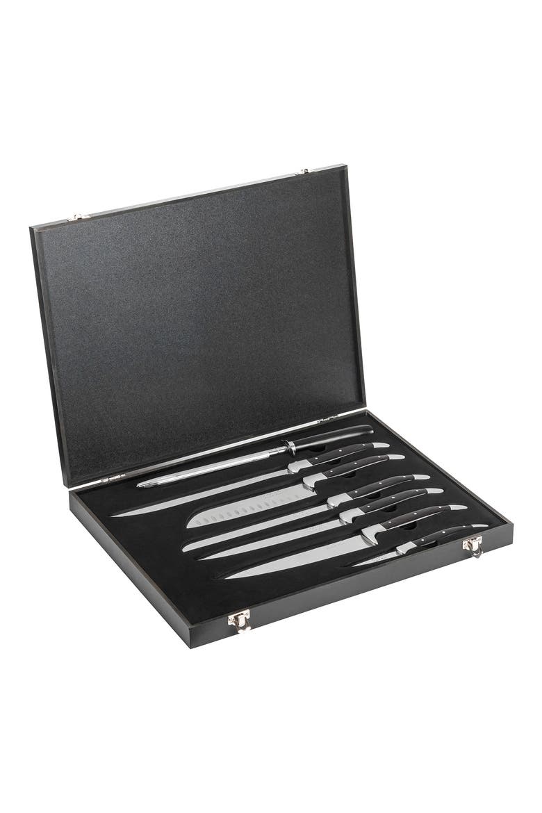7-Piece Connoisseur Knife Set, Alternate, color, BLACK