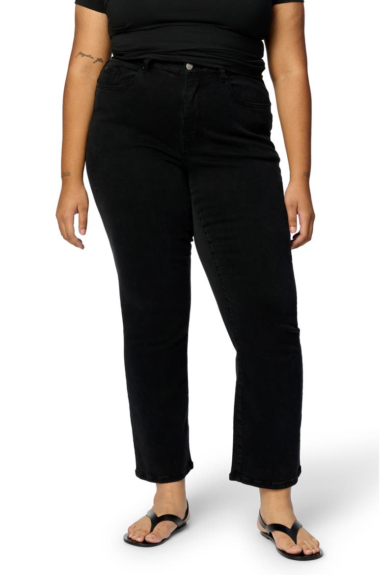 ASE High Waist Straight Leg Stretch Jeans, Main, color, JET BLACK